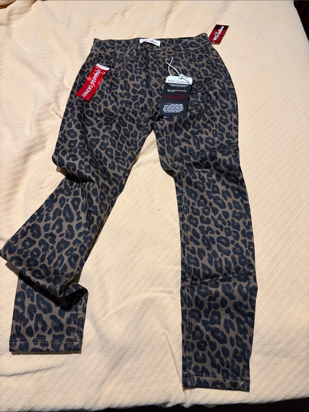 Red Bottoms - Leopard Print Skinny Jeans - Brown & Black leopard print